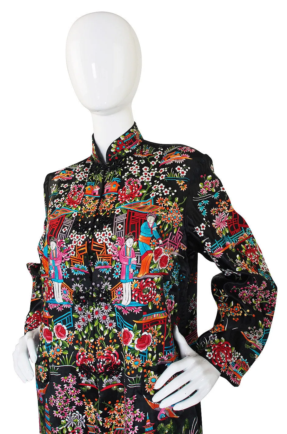 1920s Amazing Embroidered Silk Jacket Coat