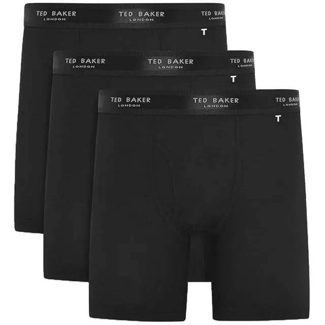 3-Pack Cotton Boxer Briefs Mens Black