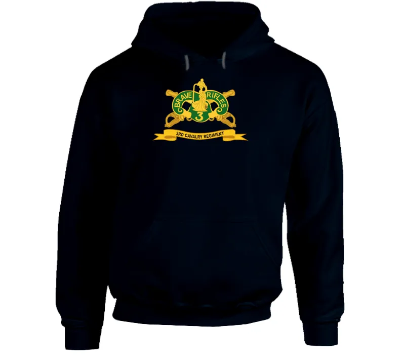 3rd Cavalry Regiment w Br - Ribbon Hoodie