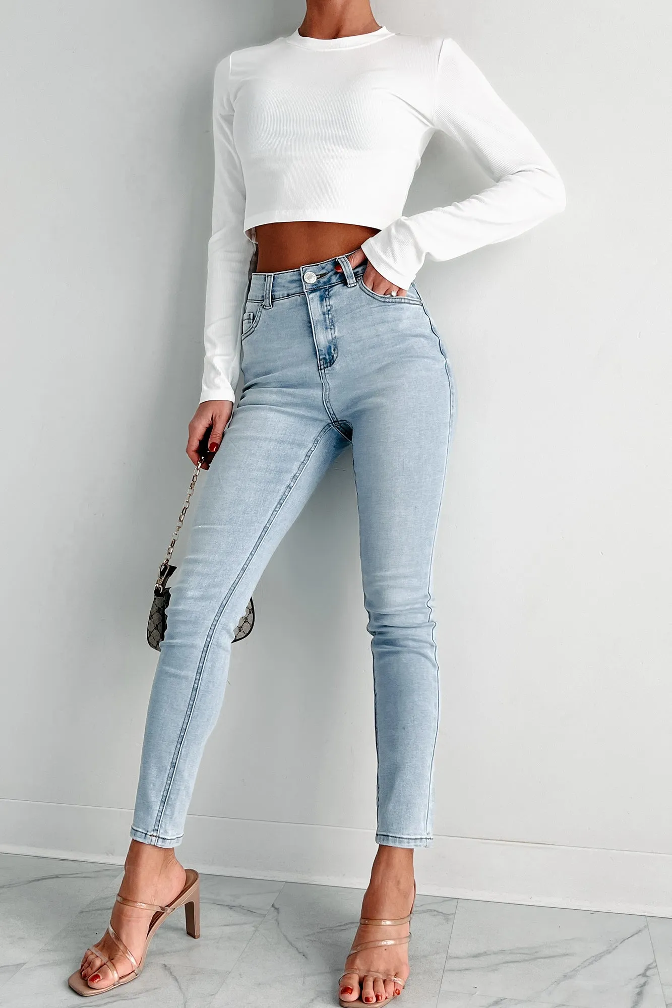 Adriana High Rise Non-Distressed Skinny Jeans (Light)