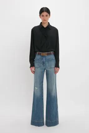 Alina High Waisted Jean In Worn Blue Wash