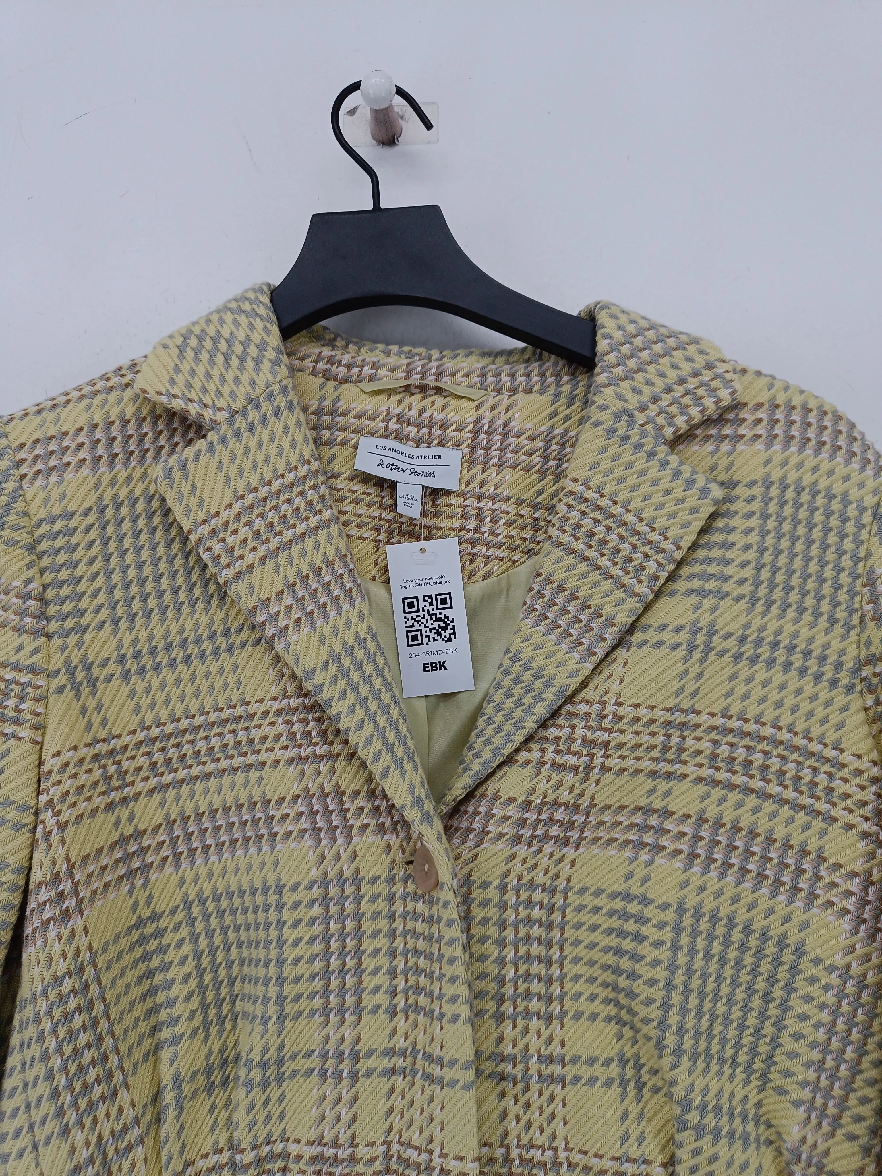 & Other Stories Women's Coat UK 10 Yellow 100% Polyester