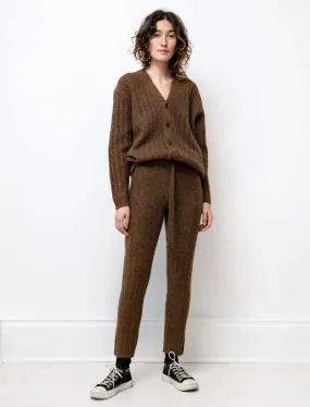 Baby Alpaca Wool Rib Pants Brown