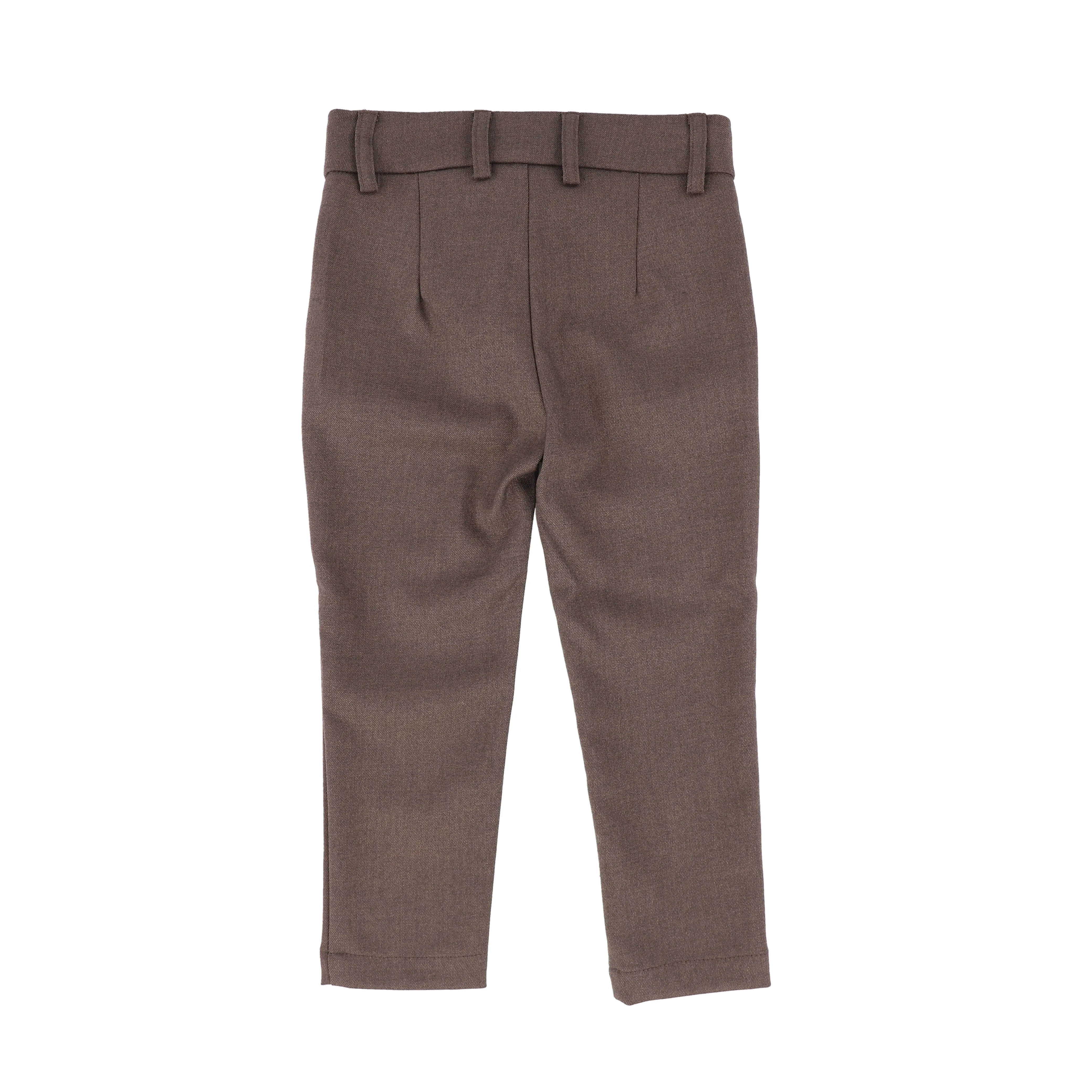 BAMBOO BROWN WOOL SLIM PANTS [Final Sale]