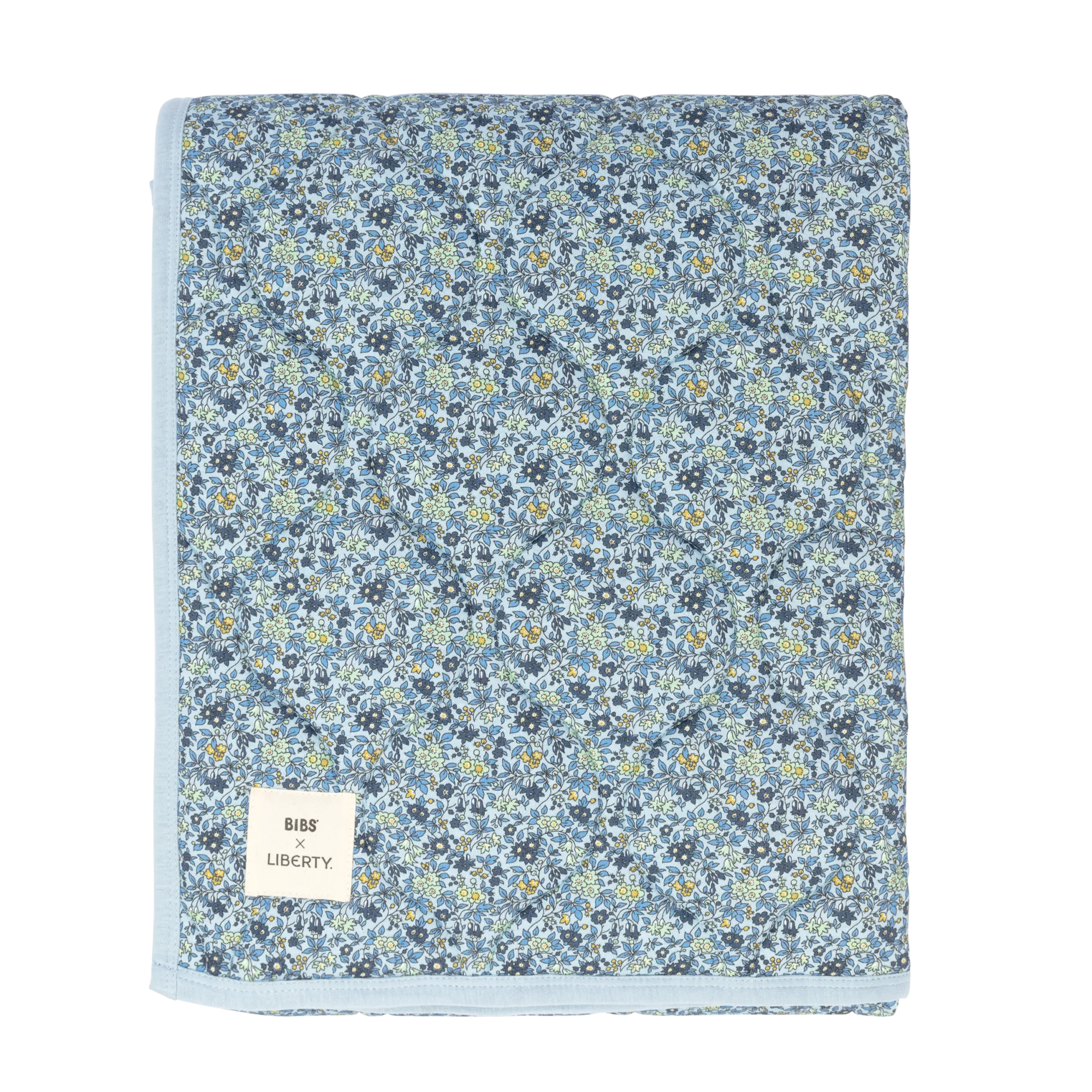 BIBS x LIBERTY Quilted Blanket - Chamomile Lawn/Baby Blue