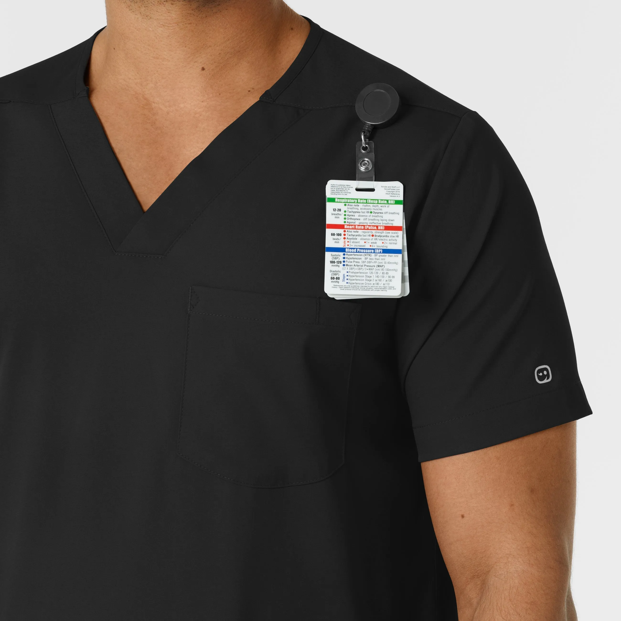 Boundless Men's Multi Pocket V-Neck Scrub Top - Black