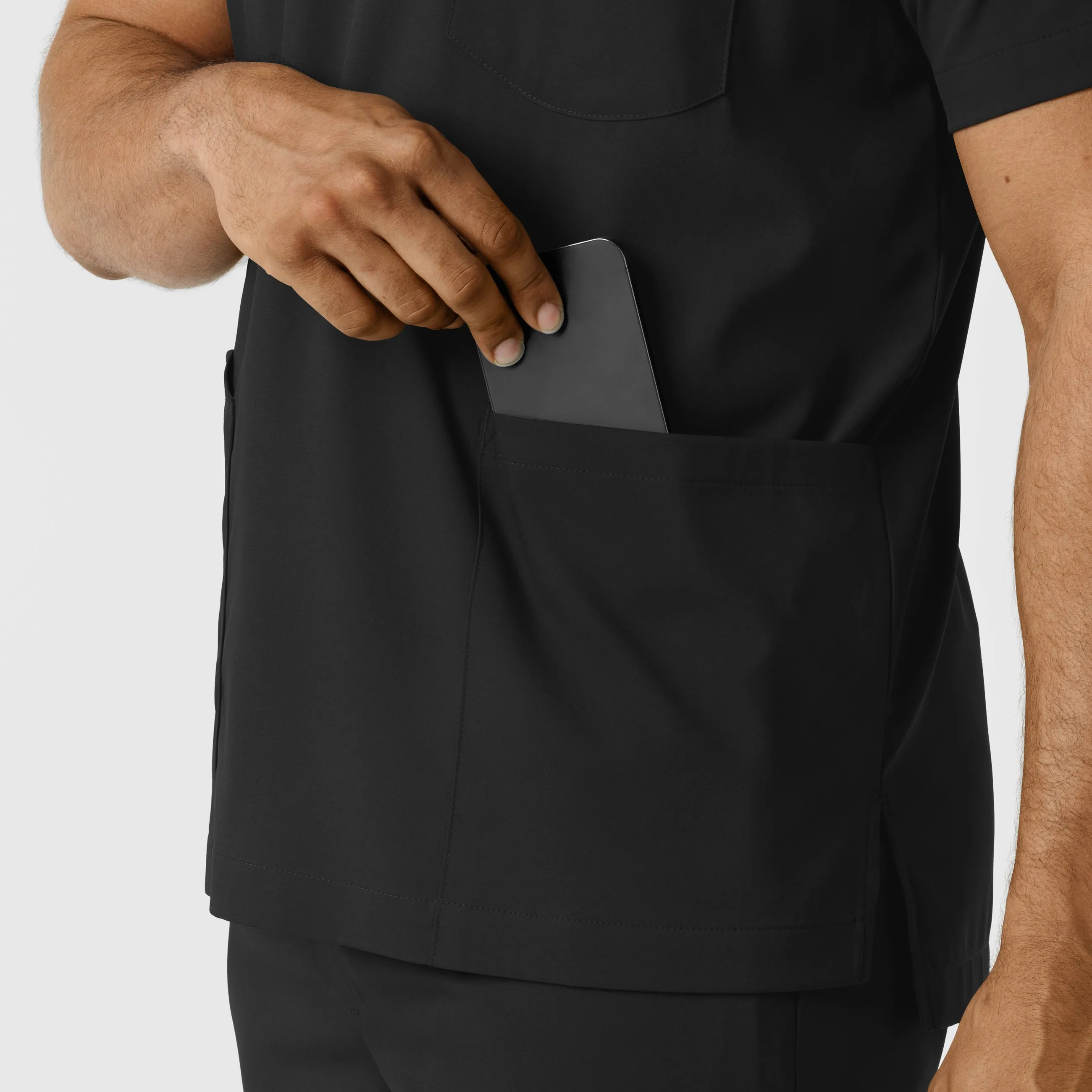 Boundless Men's Multi Pocket V-Neck Scrub Top - Black