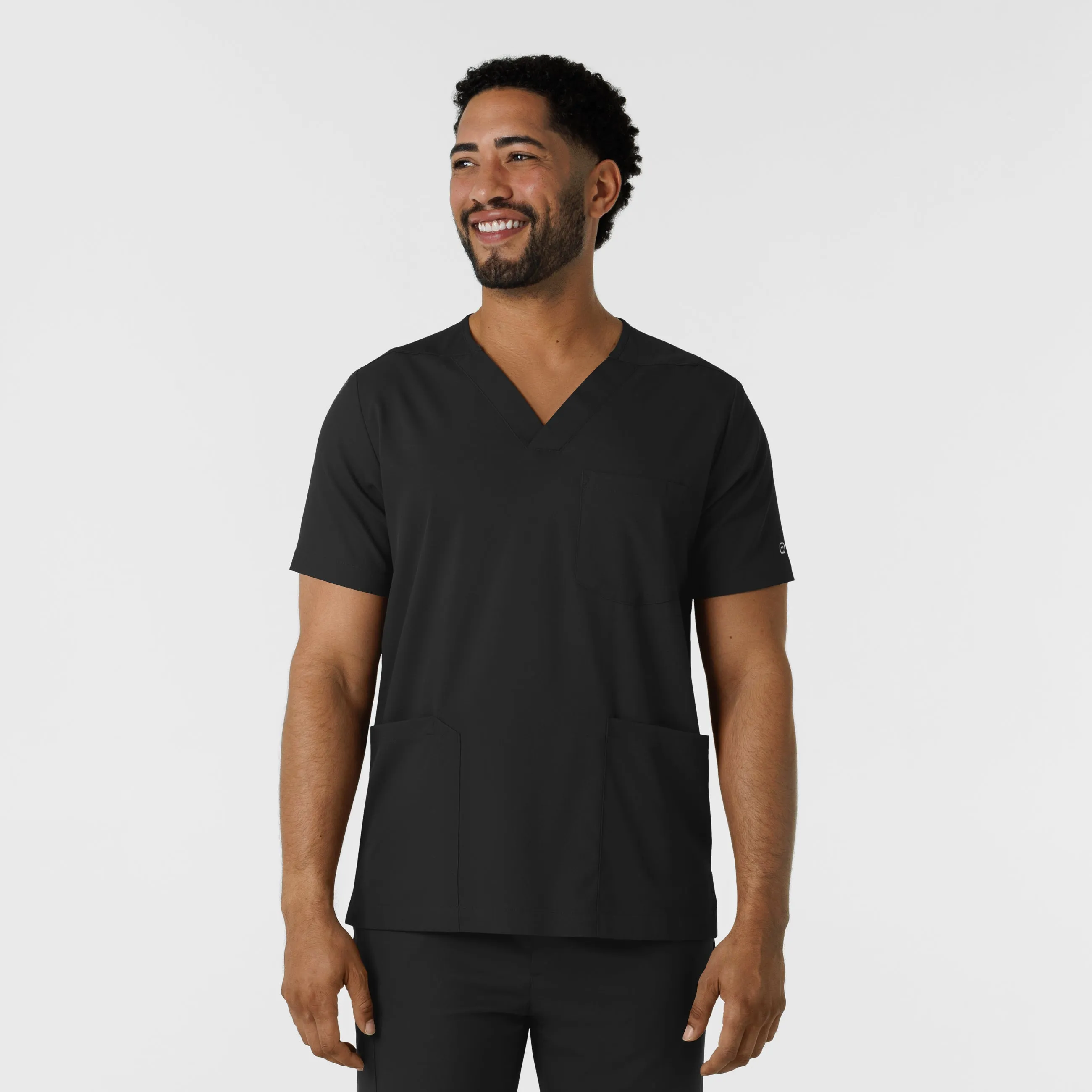 Boundless Men's Multi Pocket V-Neck Scrub Top - Black