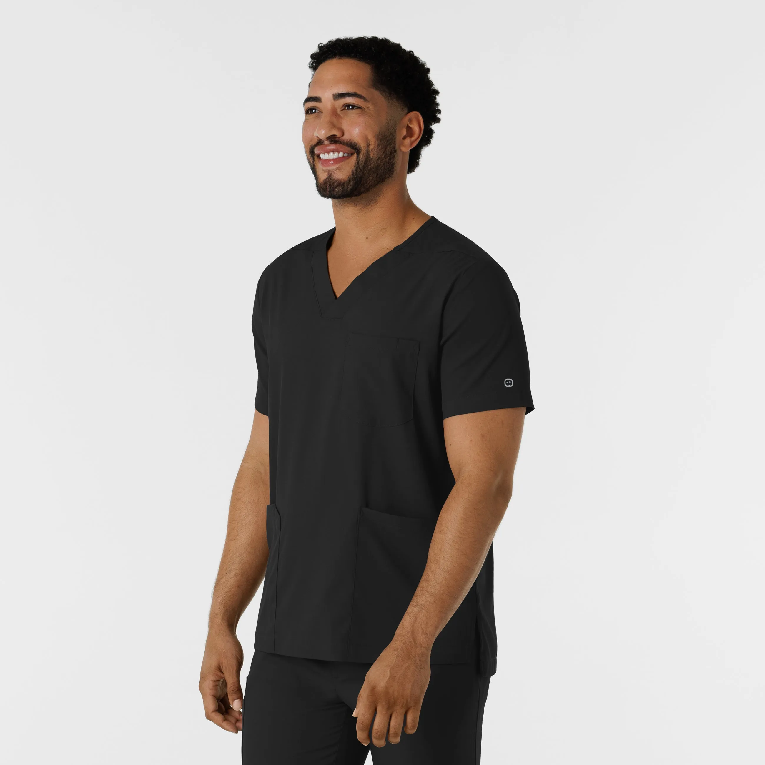 Boundless Men's Multi Pocket V-Neck Scrub Top - Black