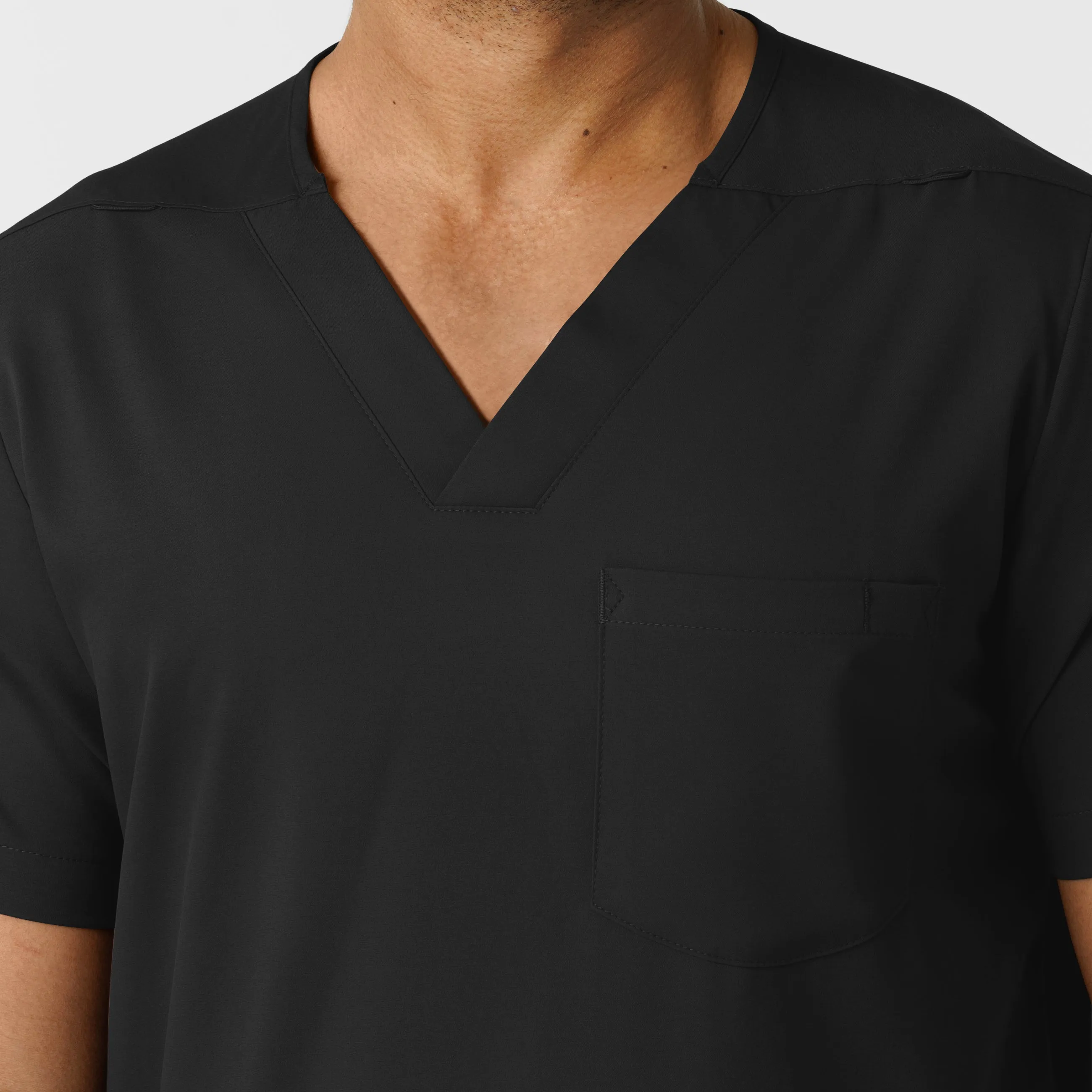 Boundless Men's Multi Pocket V-Neck Scrub Top - Black