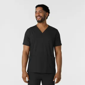 Boundless Men's Multi Pocket V-Neck Scrub Top - Black