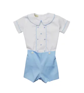 Boy's Blue and White  Short Set