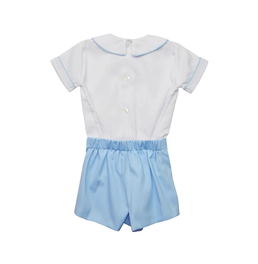 Boy's Blue and White  Short Set