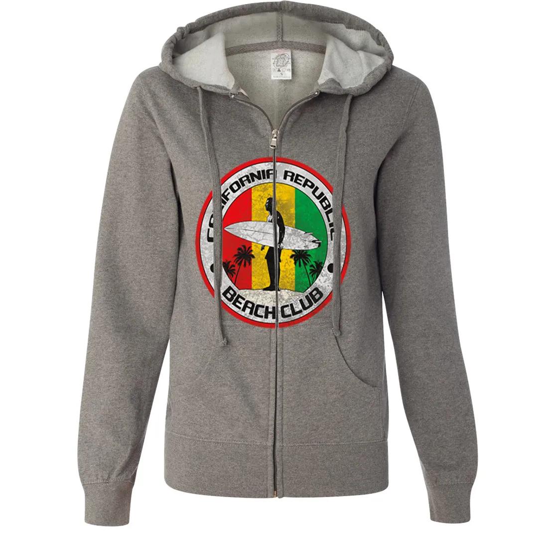 California Republic Beach Club Ladies Lightweight Fitted Zip-Up Hoodie