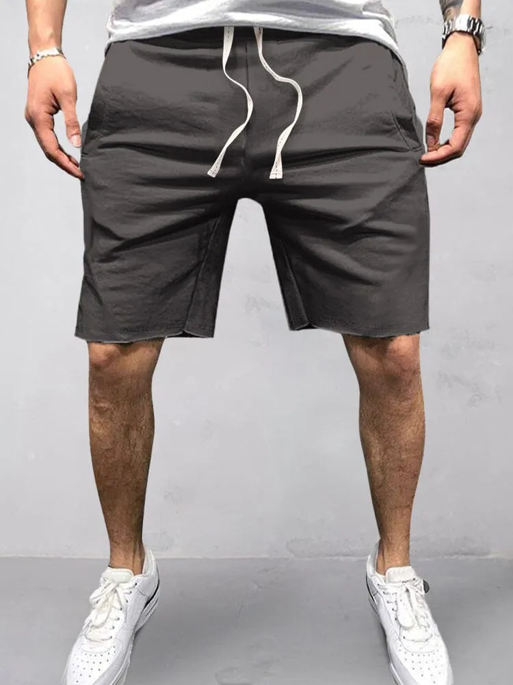 Casual Cotton Elastic Waist Shorts