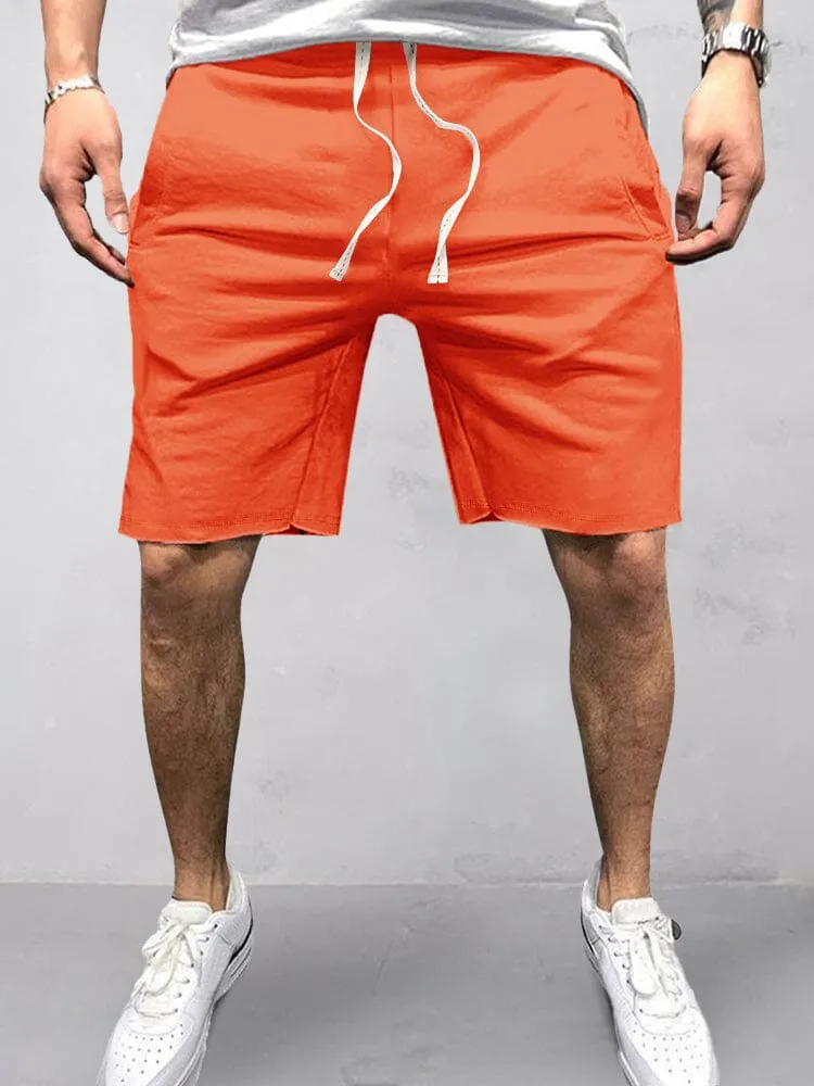 Casual Cotton Elastic Waist Shorts