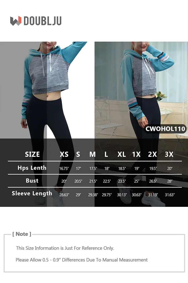 CASUAL LONG SLEEVE CROP TOPS PULLOVER HOODIE SWEATSHIRTS