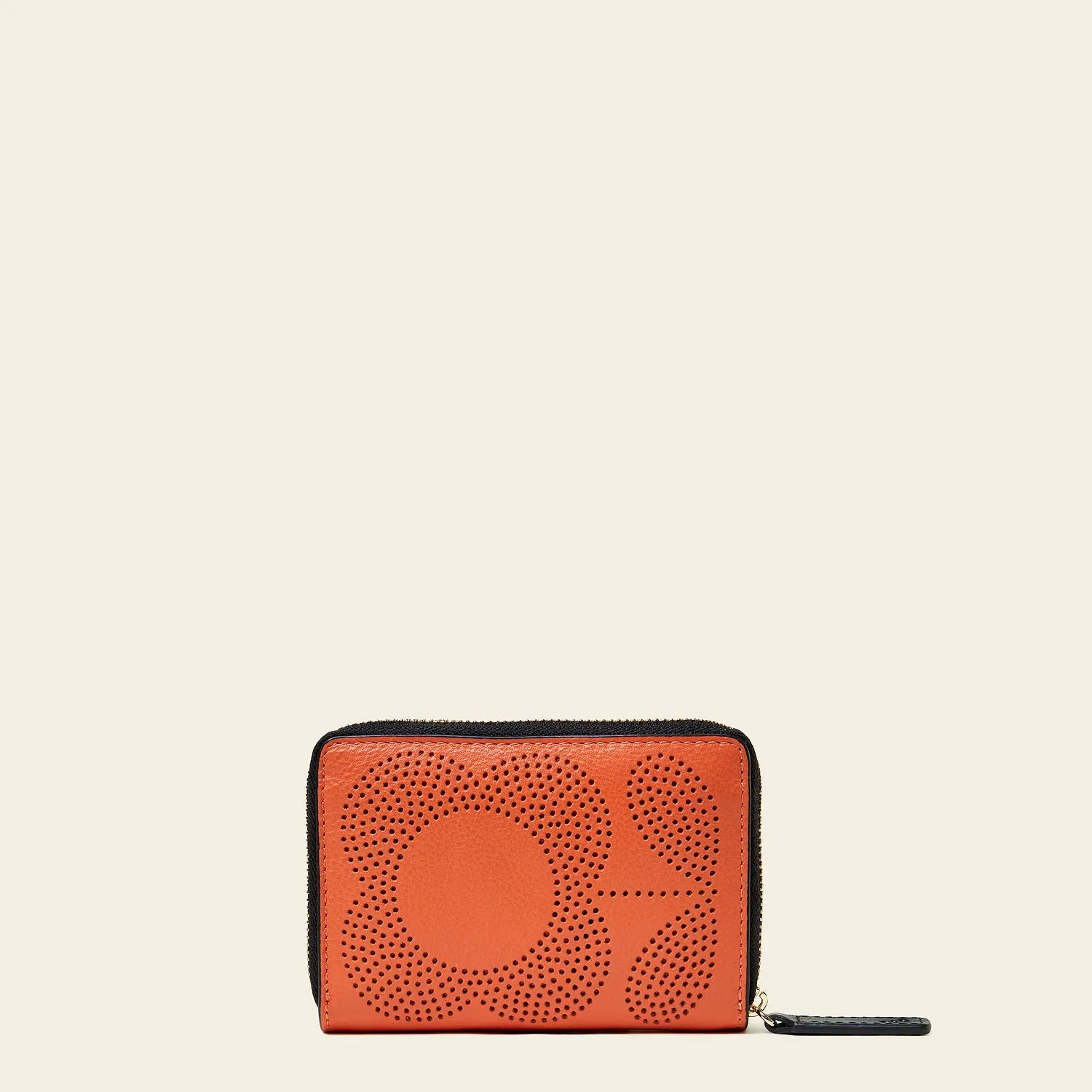 Celia Wallet - Punched Tall Flower Orange