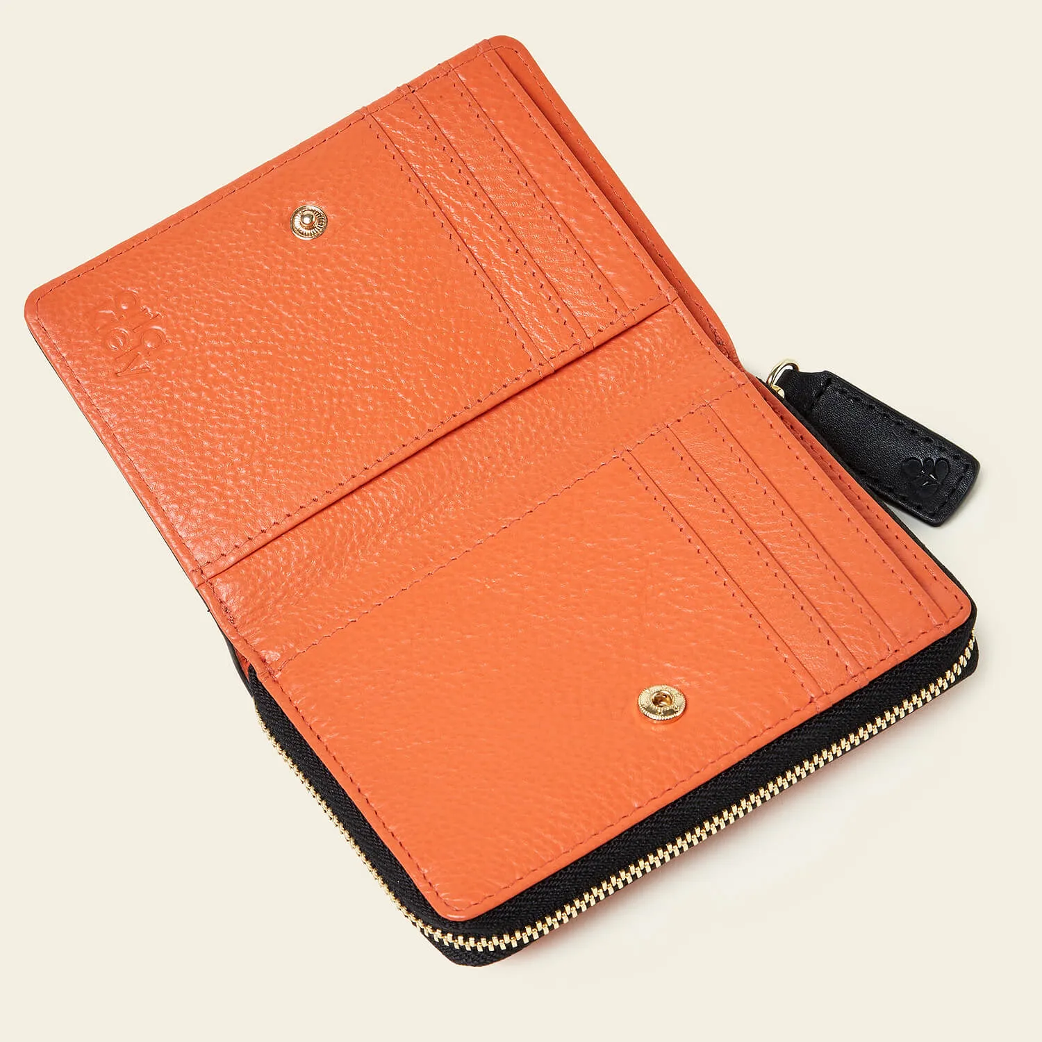 Celia Wallet - Punched Tall Flower Orange