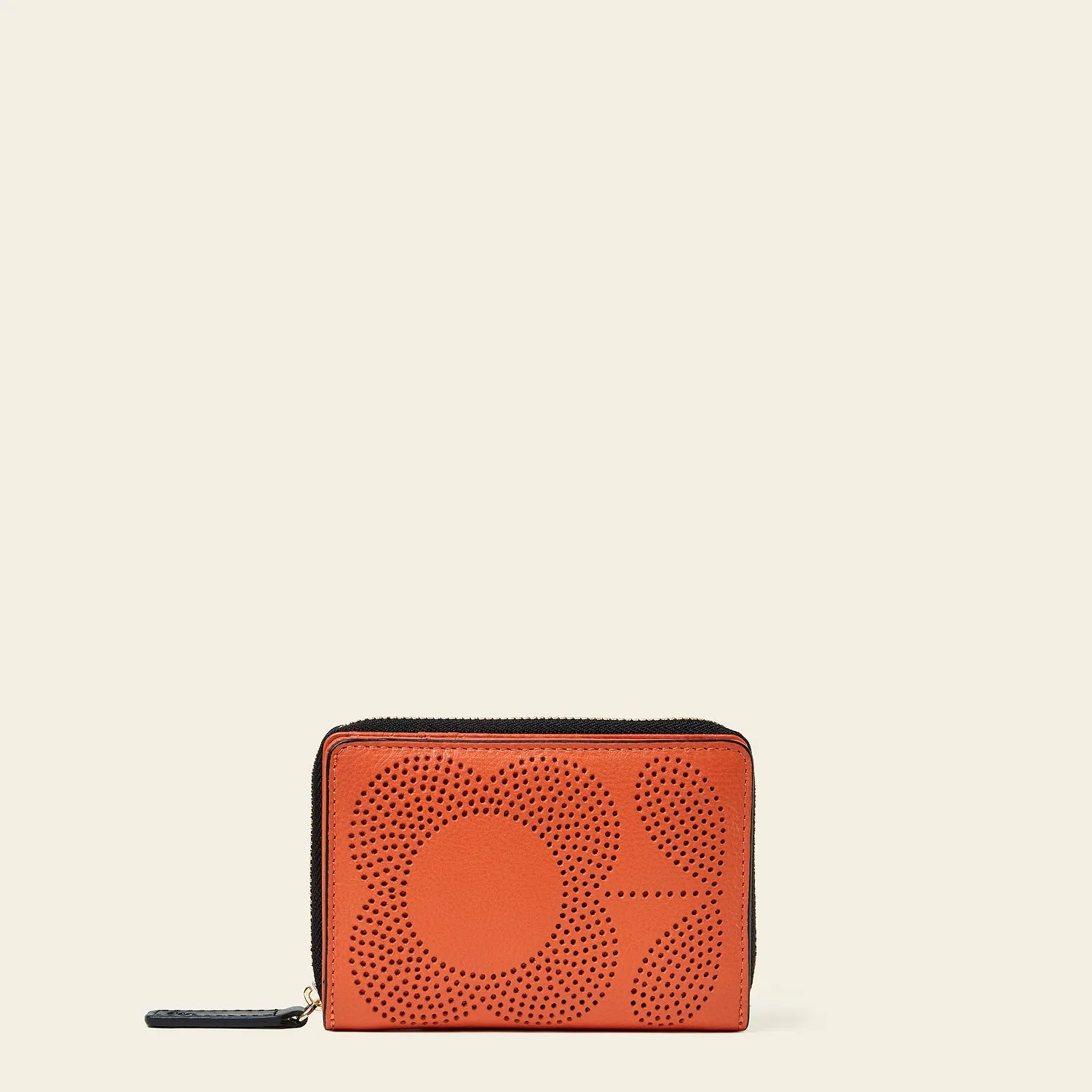 Celia Wallet - Punched Tall Flower Orange