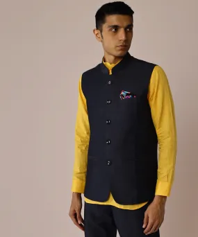 Charcoal Black Nehru Jacket