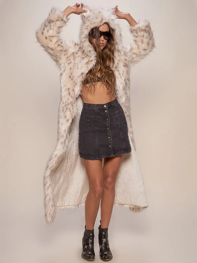 Classic Women's Long Faux Fur Coat | Baby Snow Leopard Print