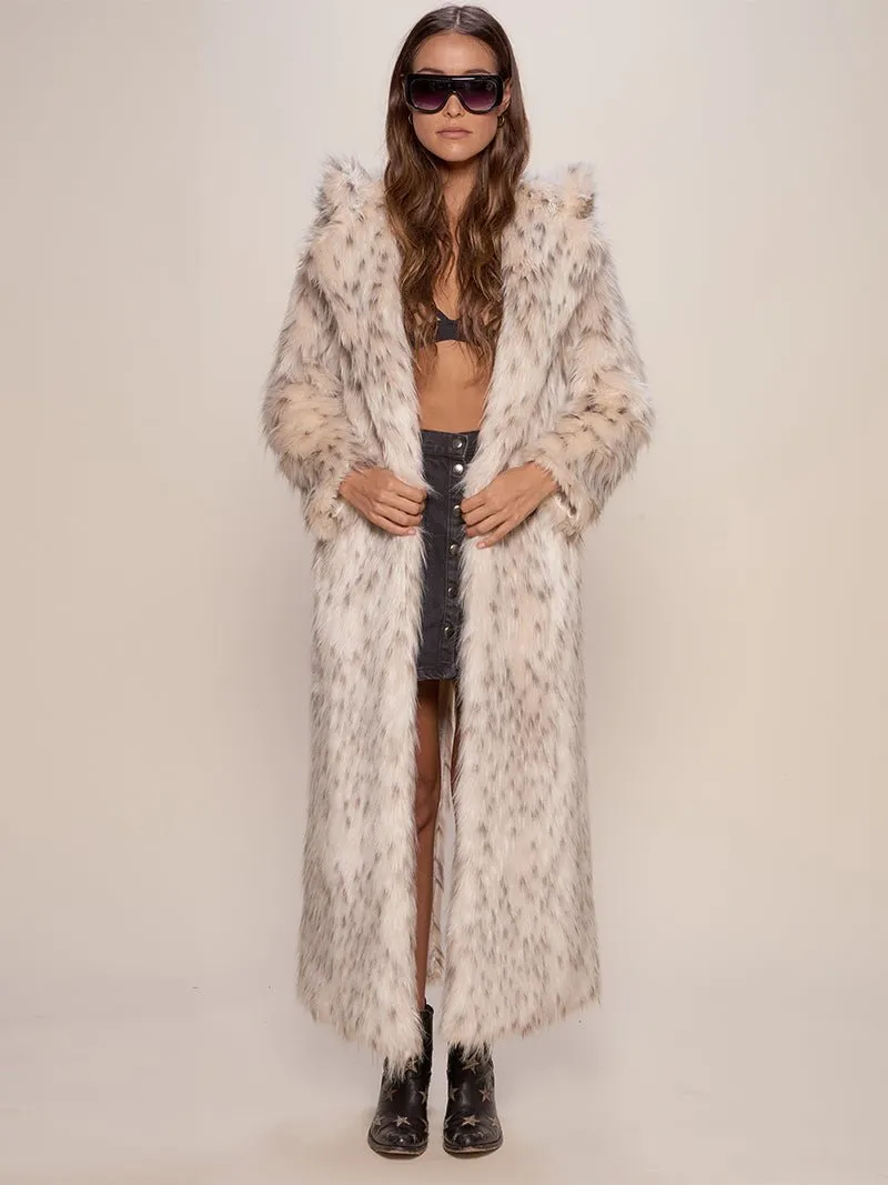 Classic Women's Long Faux Fur Coat | Baby Snow Leopard Print