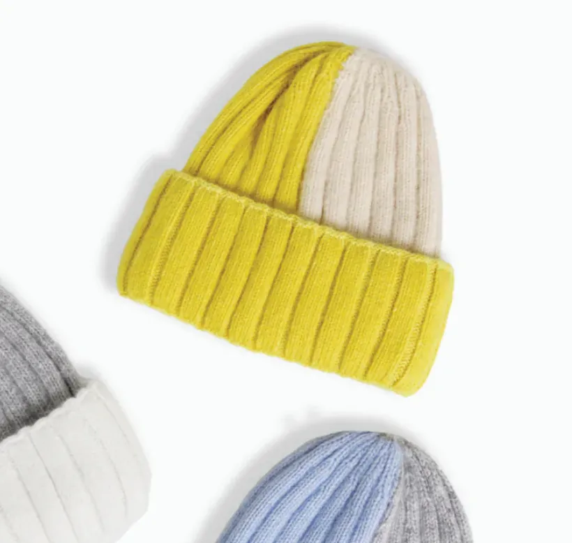 Color Block Ribbed Beanie - Multiple Colors