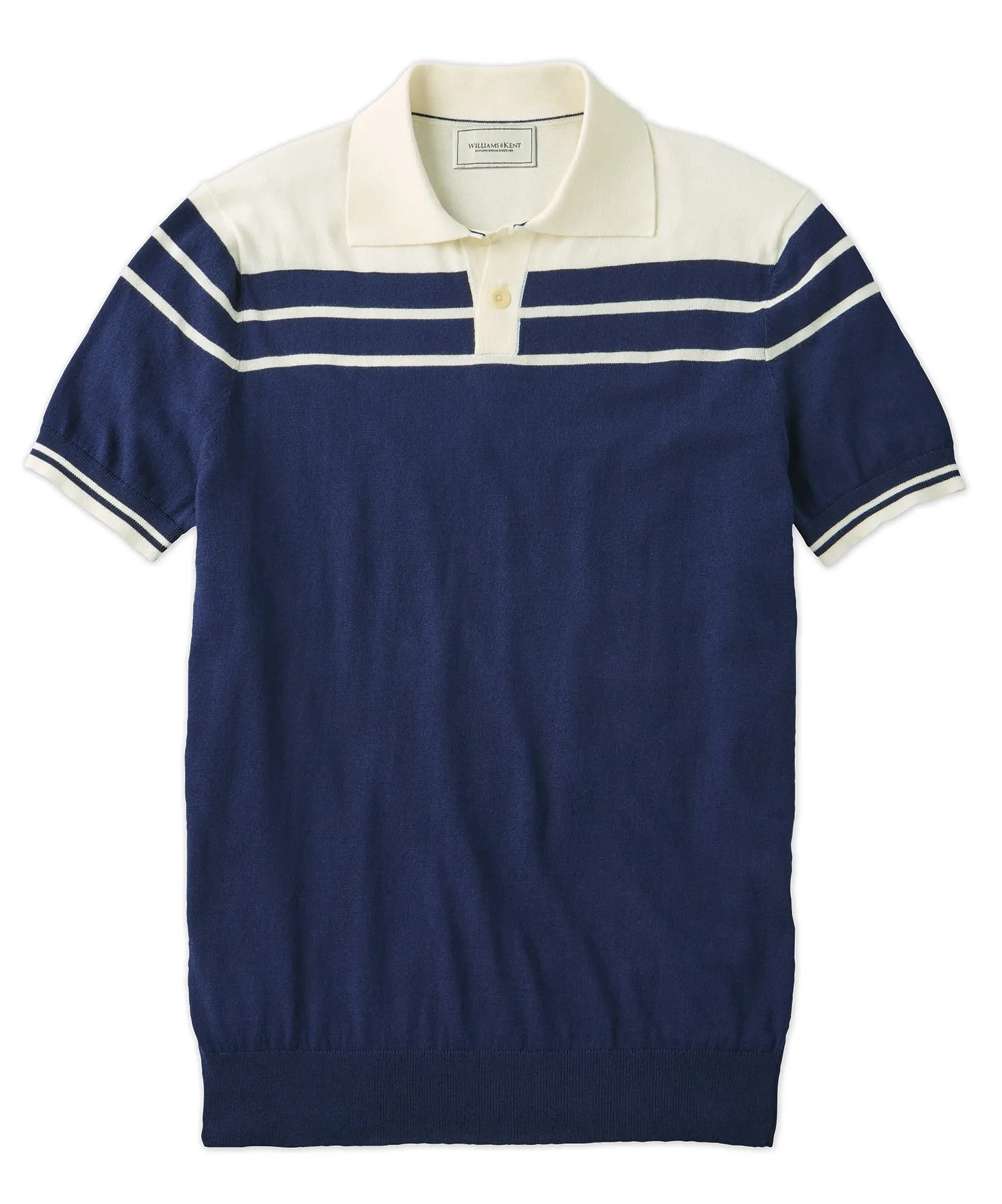 Color Block Yoke/Stripe Polo Shirt