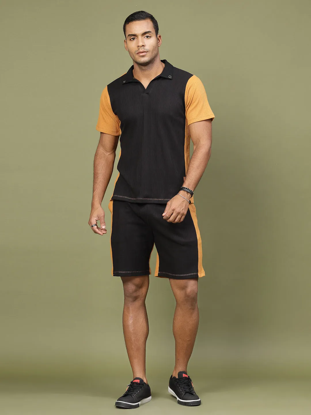 Colorblock Rib Polo Co-ords