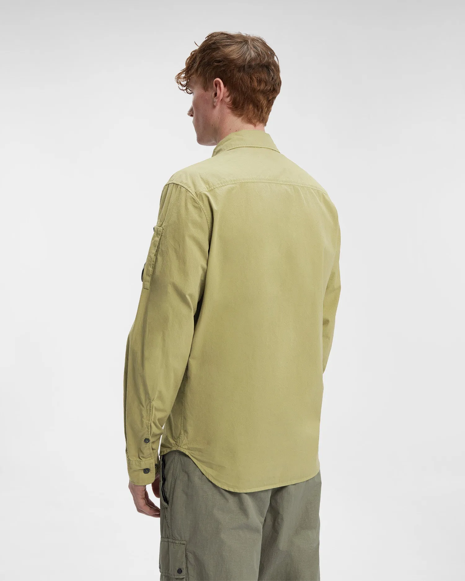 CP Company Lens Zip Overshirt Green Olive