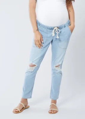 Drawstring Girlfriend Maternity Jeans