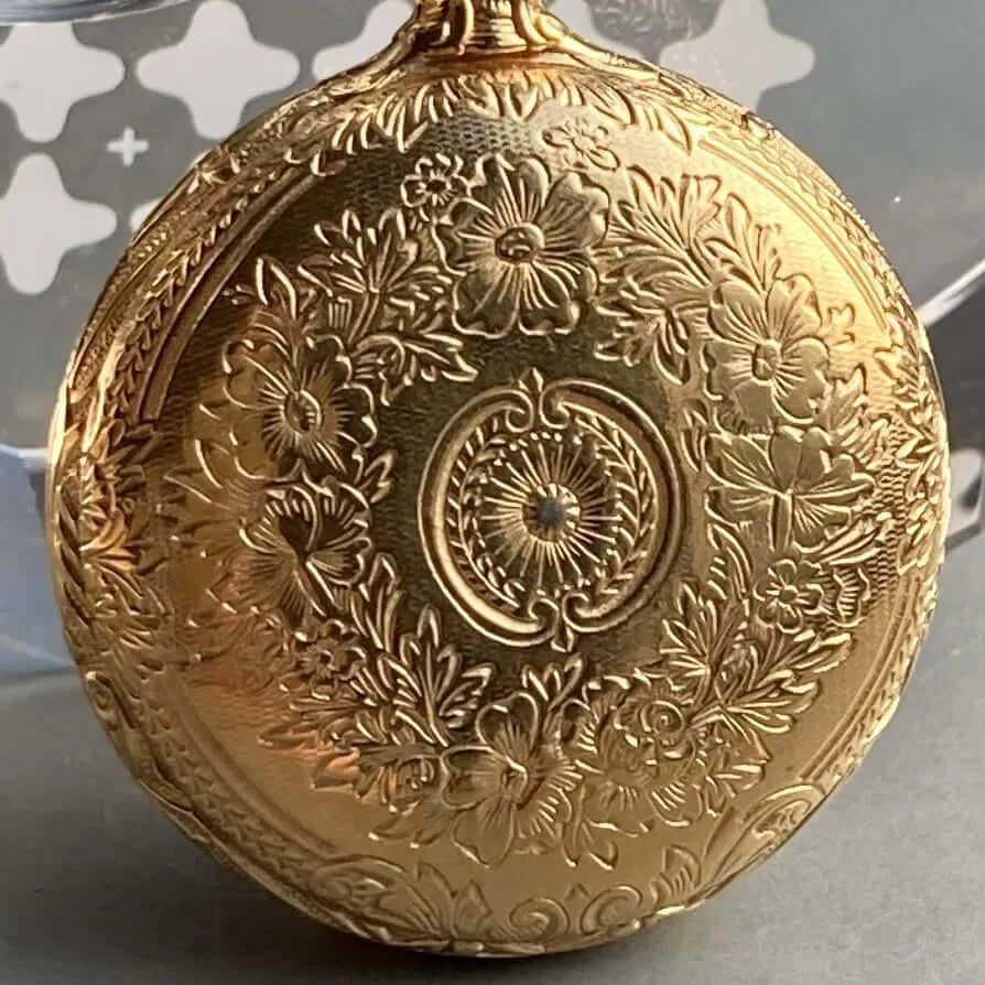 Edox Pocket Watch Antique Modified Gold Case 28mm Vintage