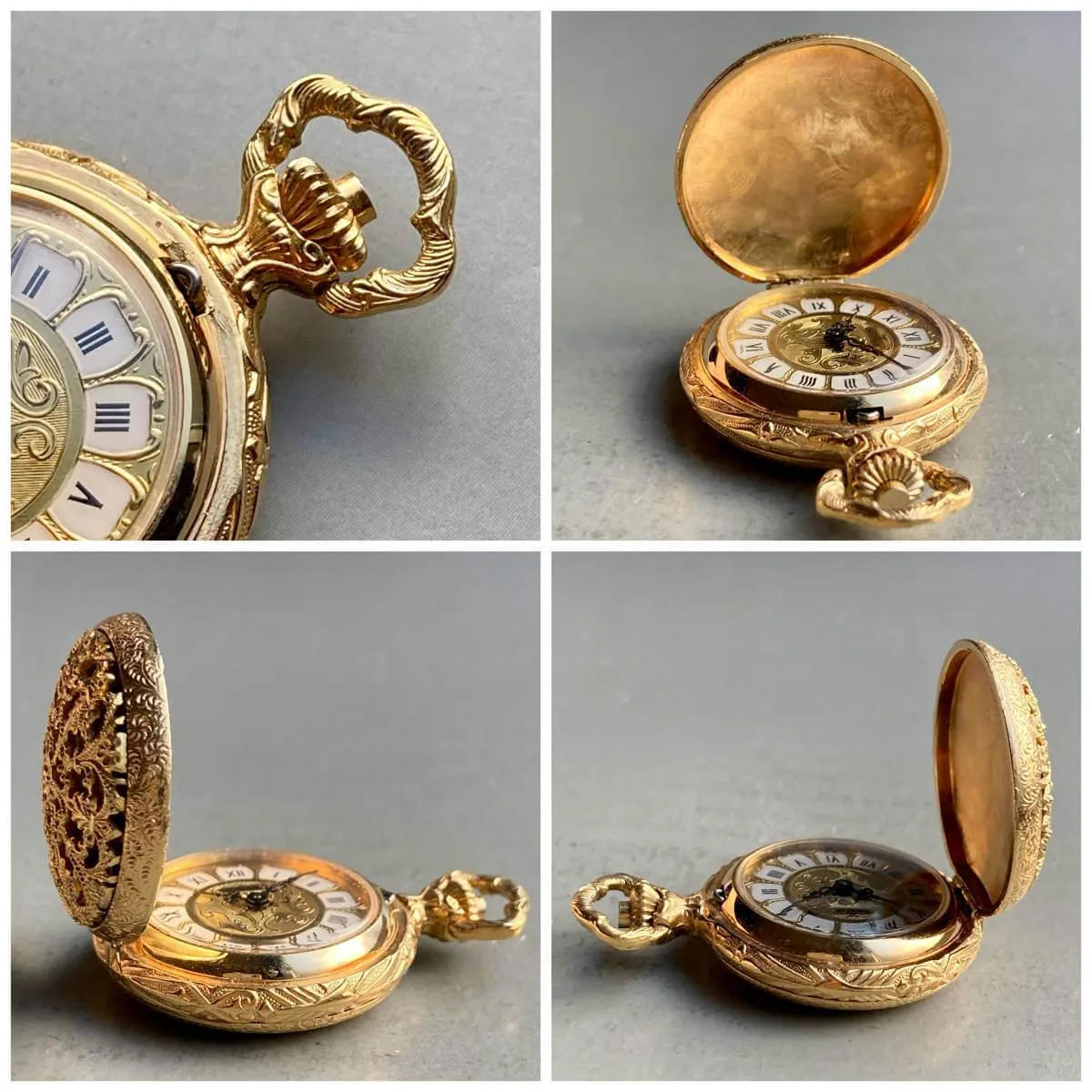 Edox Pocket Watch Antique Modified Gold Case 28mm Vintage