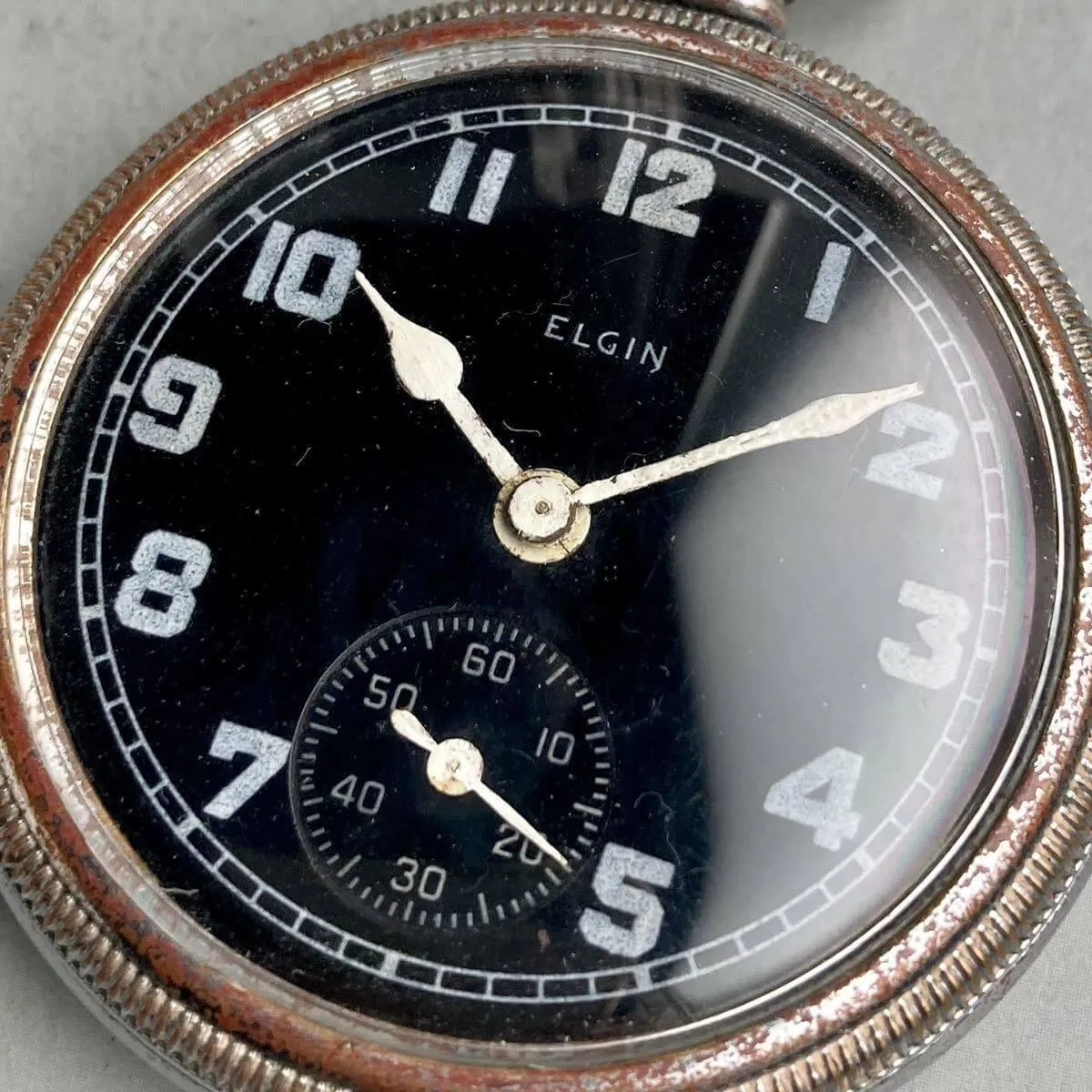 Elgin Pocket Watch Military 1924 Antique Manual 50mm