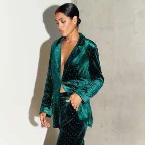 Emerald Velvet Quinn Blazer