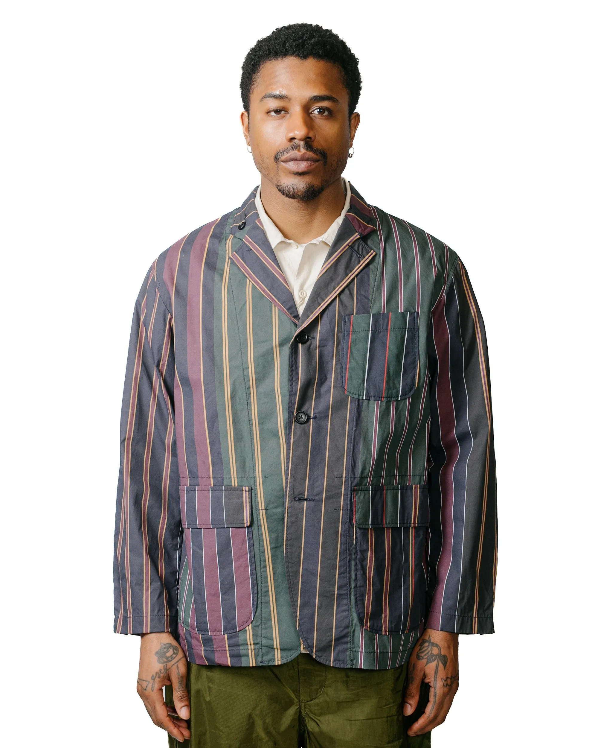 Engineered Garments Loiter Jacket Multi Colour Regimental Stripe