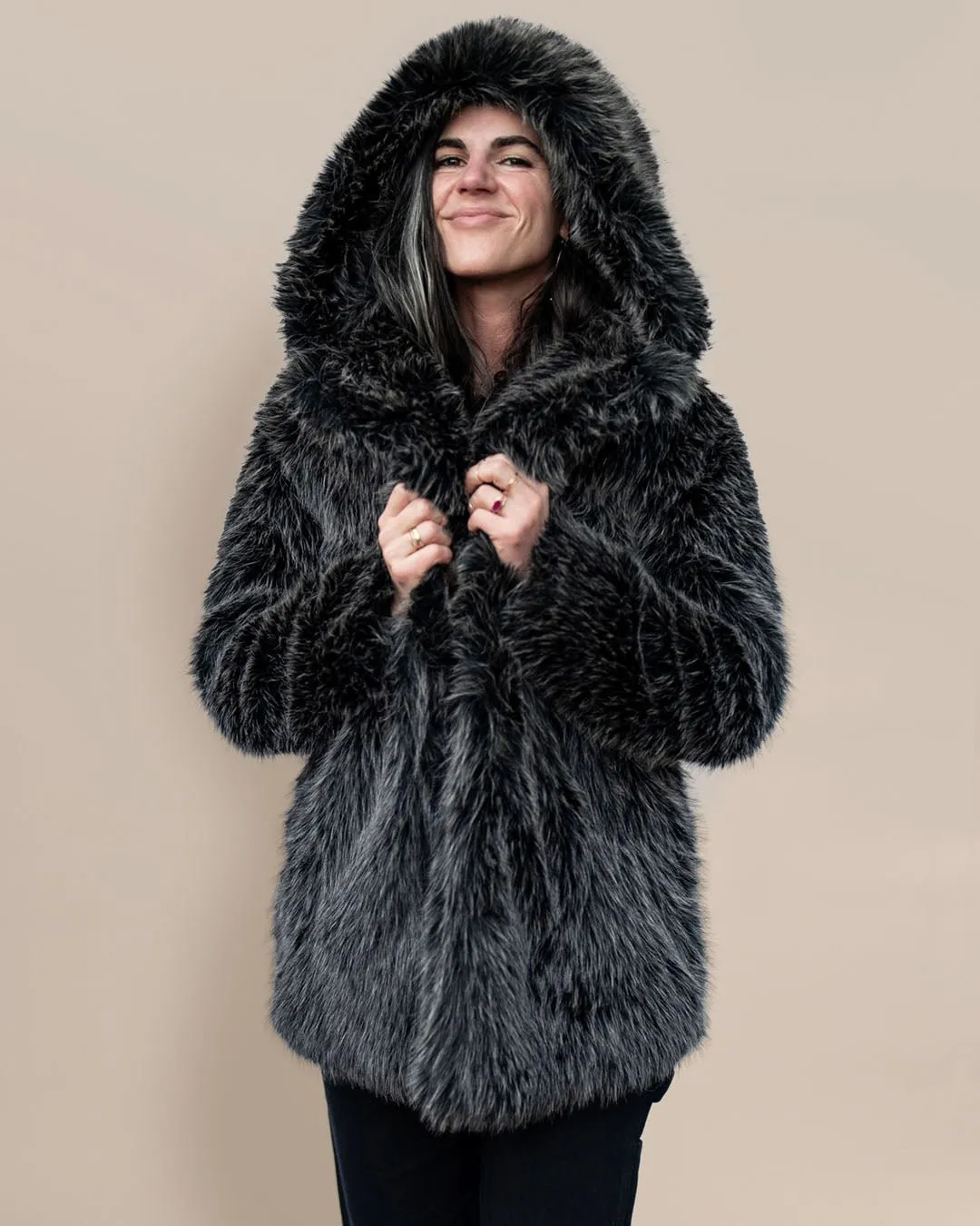 Hooded Women's Faux Fur Coat | Mackenzie River Wolf