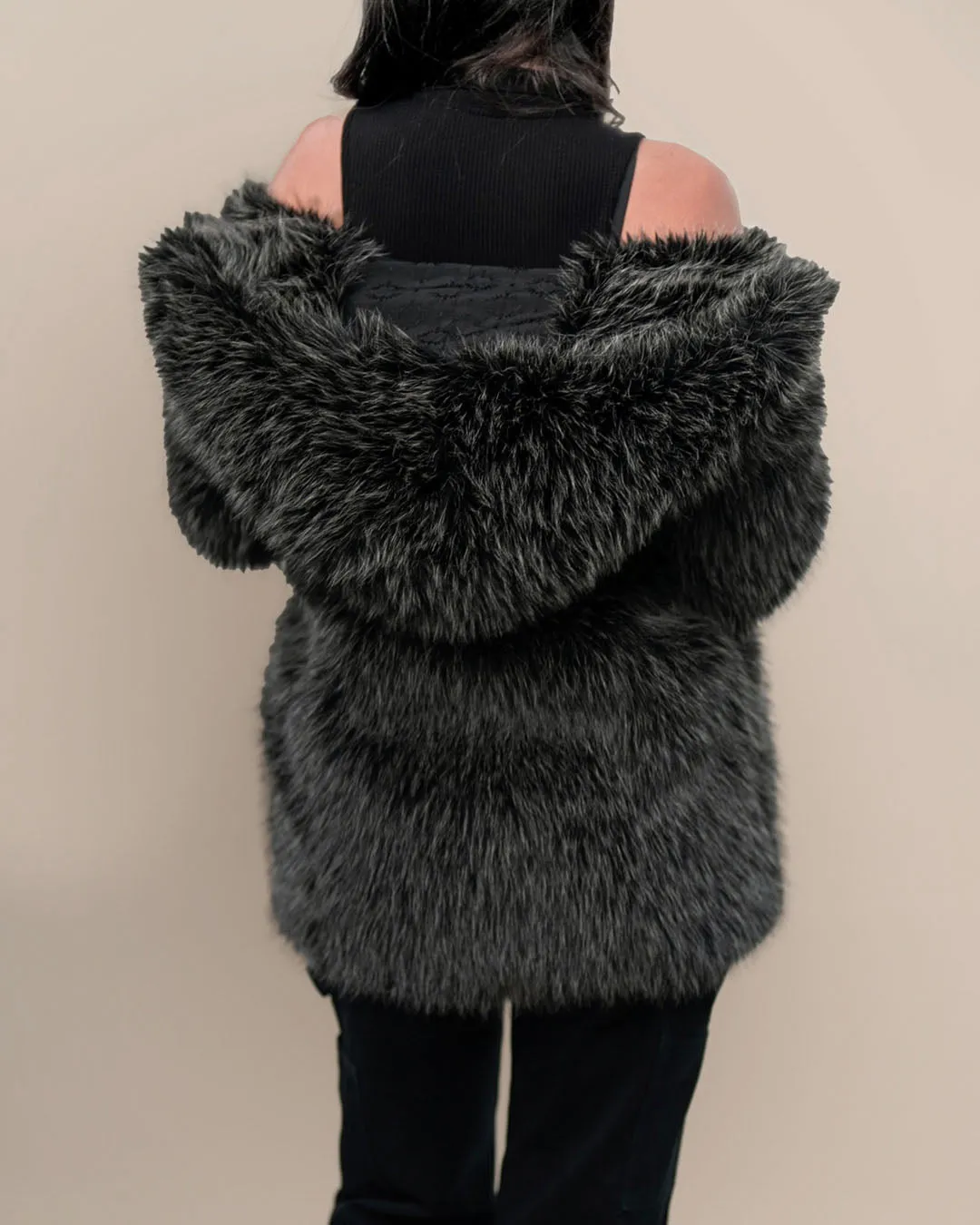 Hooded Women's Faux Fur Coat | Mackenzie River Wolf