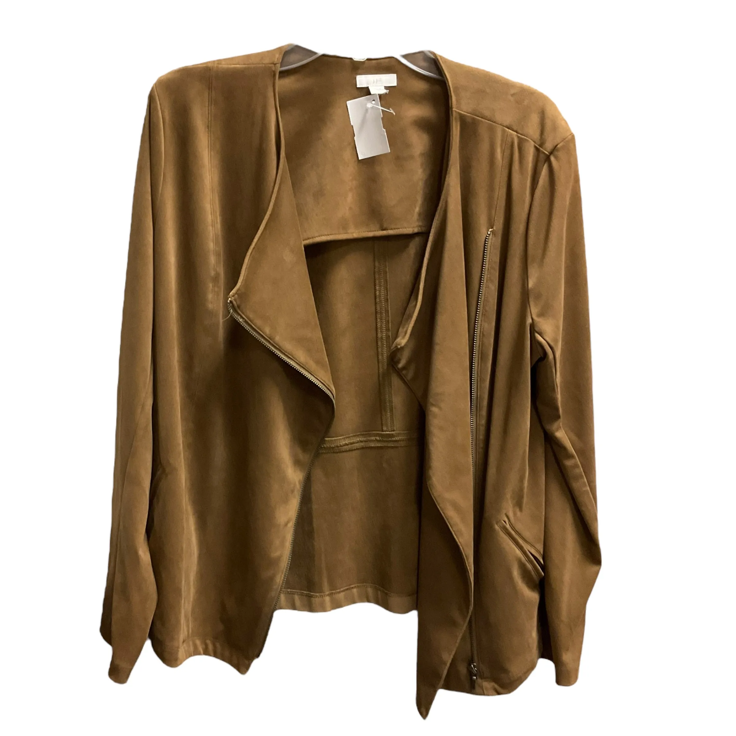 Jacket Moto By J. Jill In Brown, Size:L