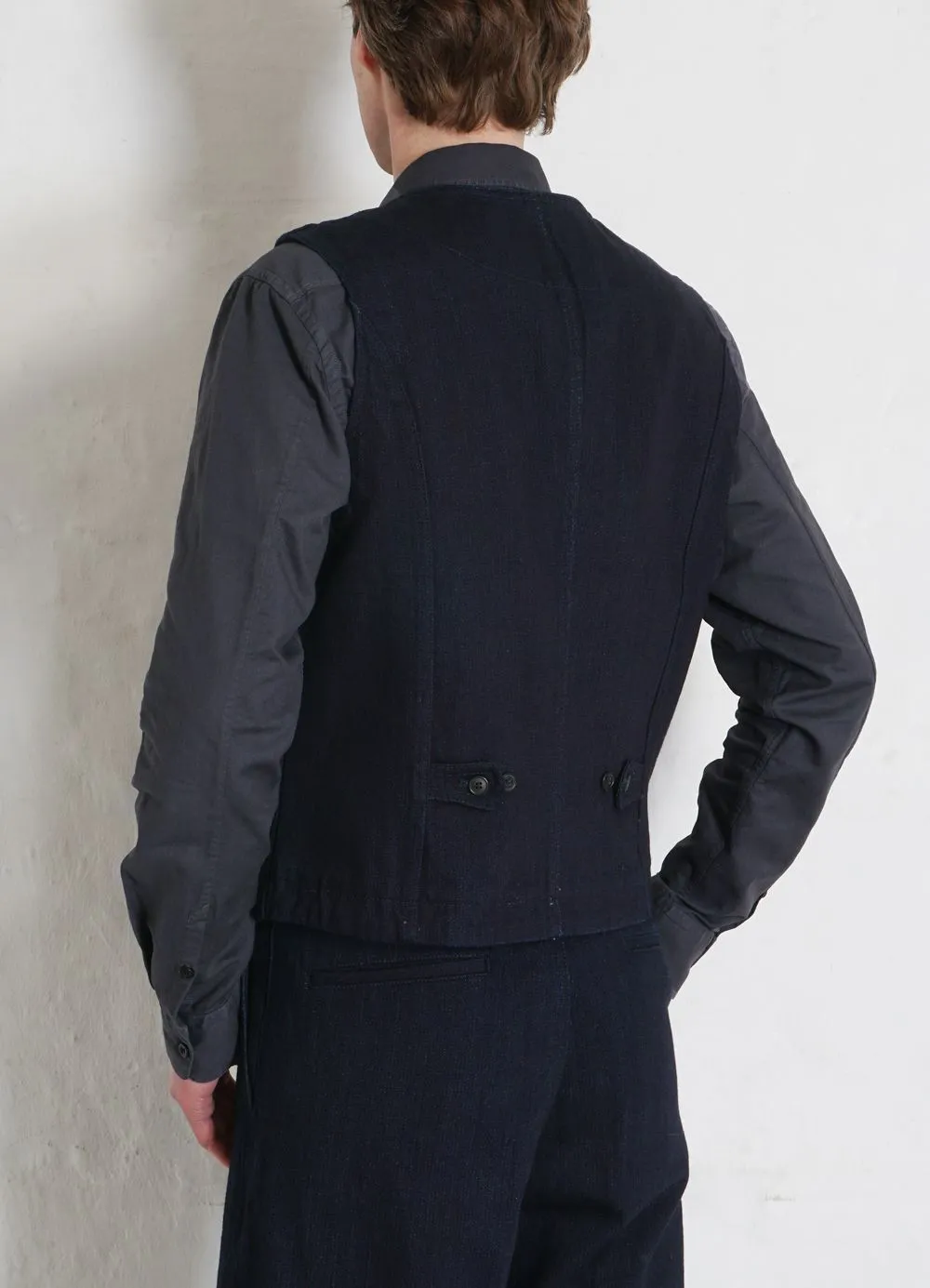 KAJ | Casual Waistcoat | Black Indigo