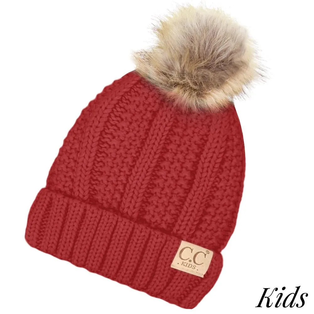 Kids Faux Fur Beanie