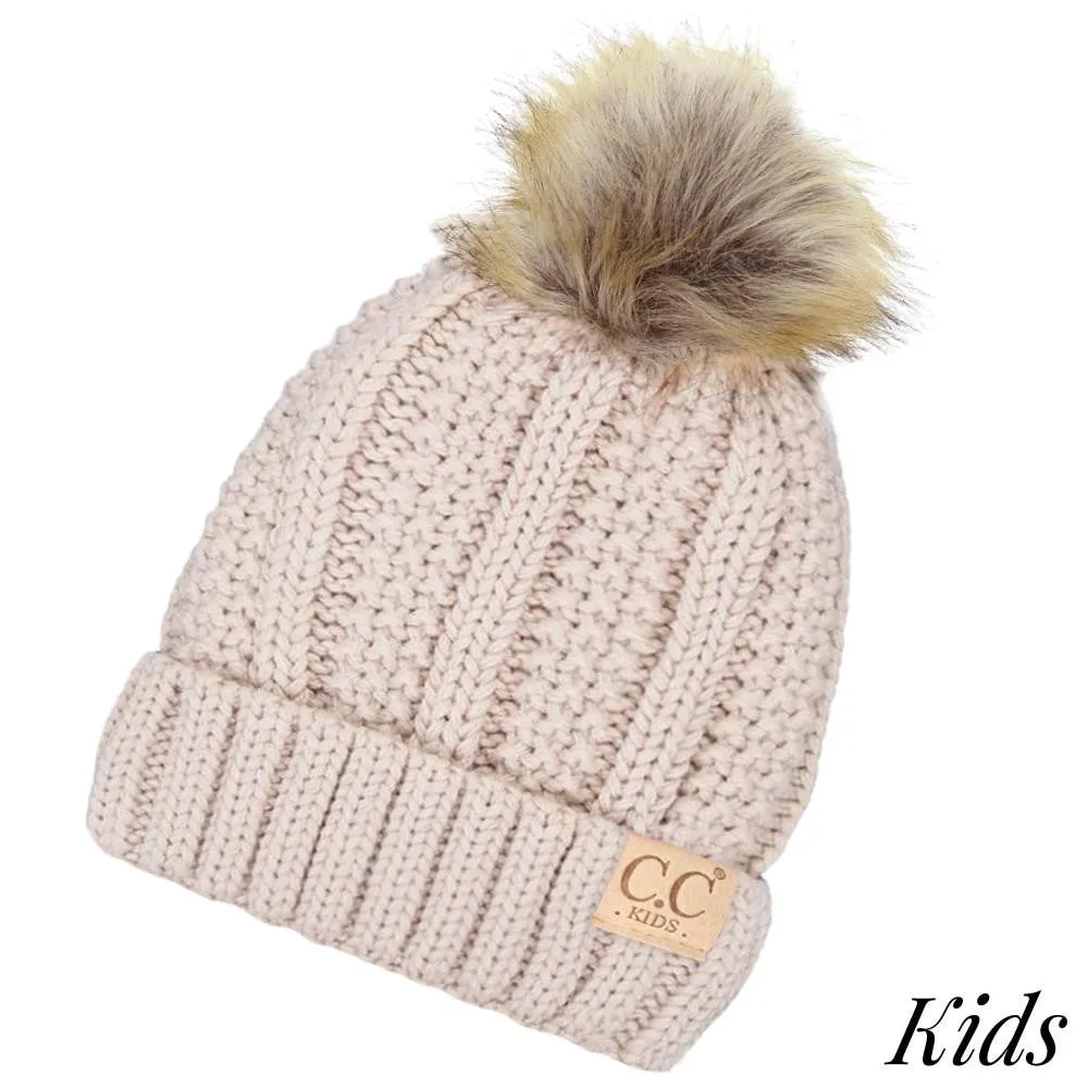 Kids Faux Fur Beanie