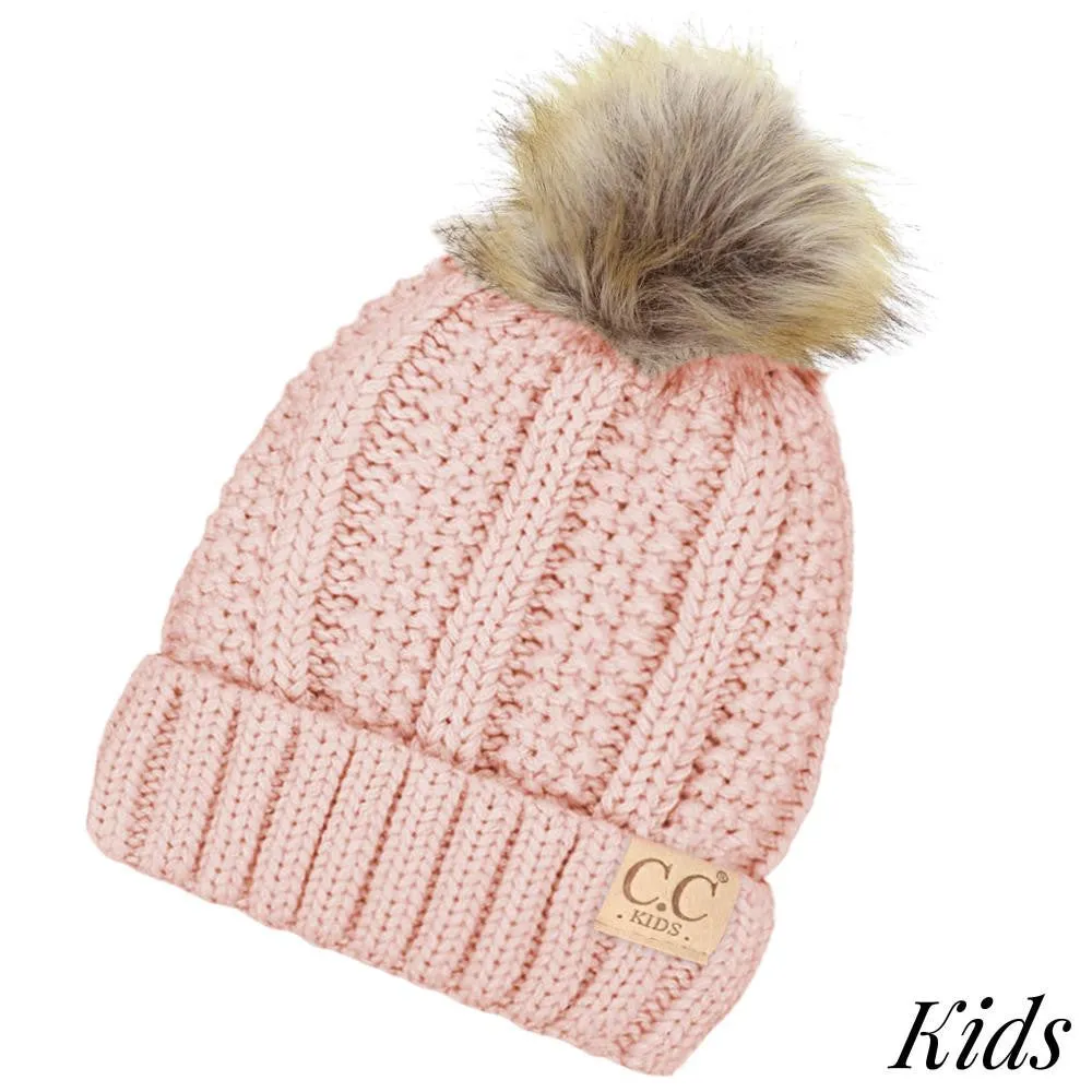 Kids Faux Fur Beanie