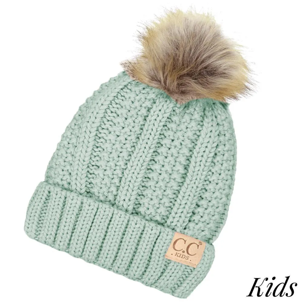 Kids Faux Fur Beanie