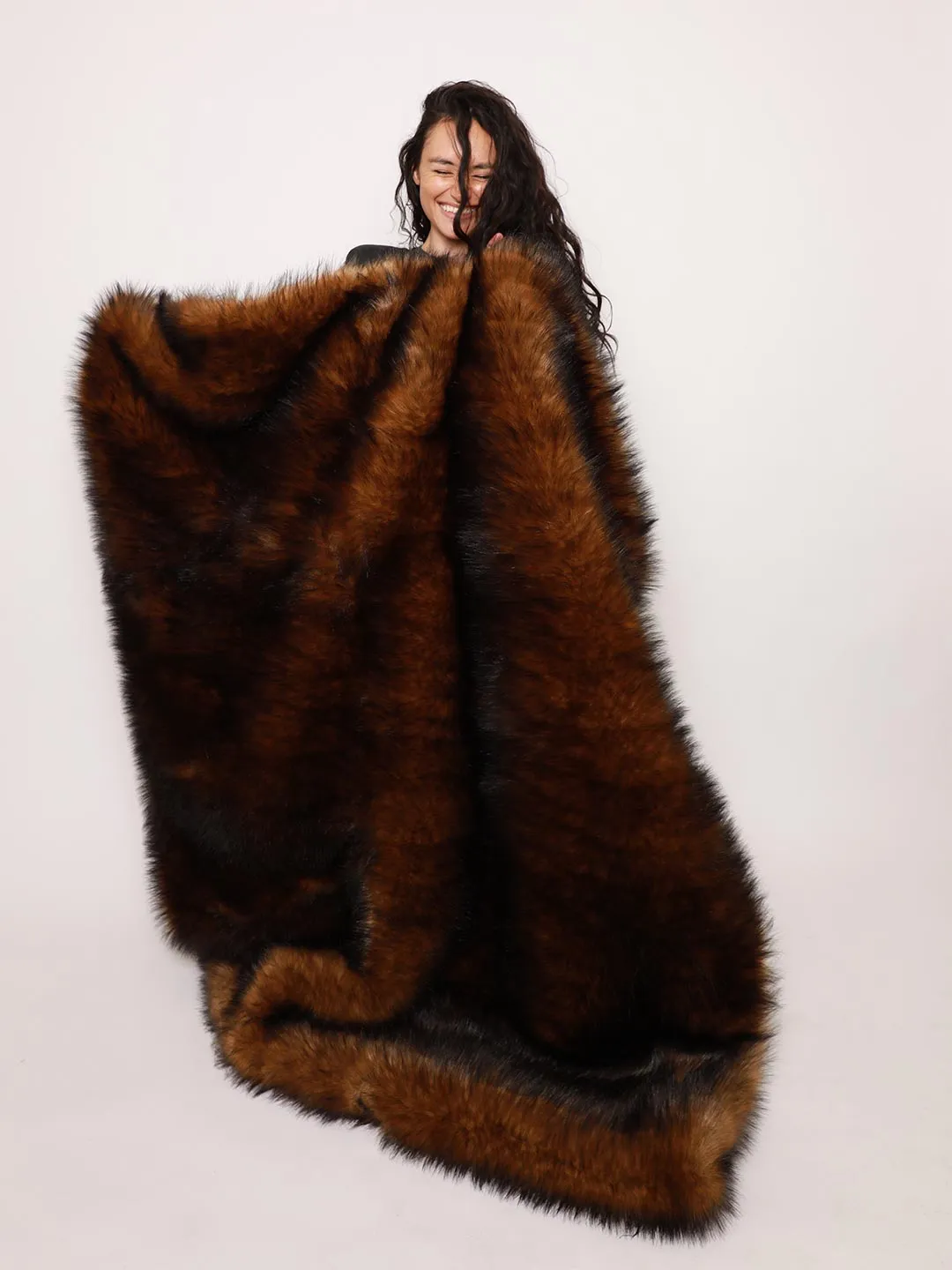 Kodiak Bear Faux Fur Throw