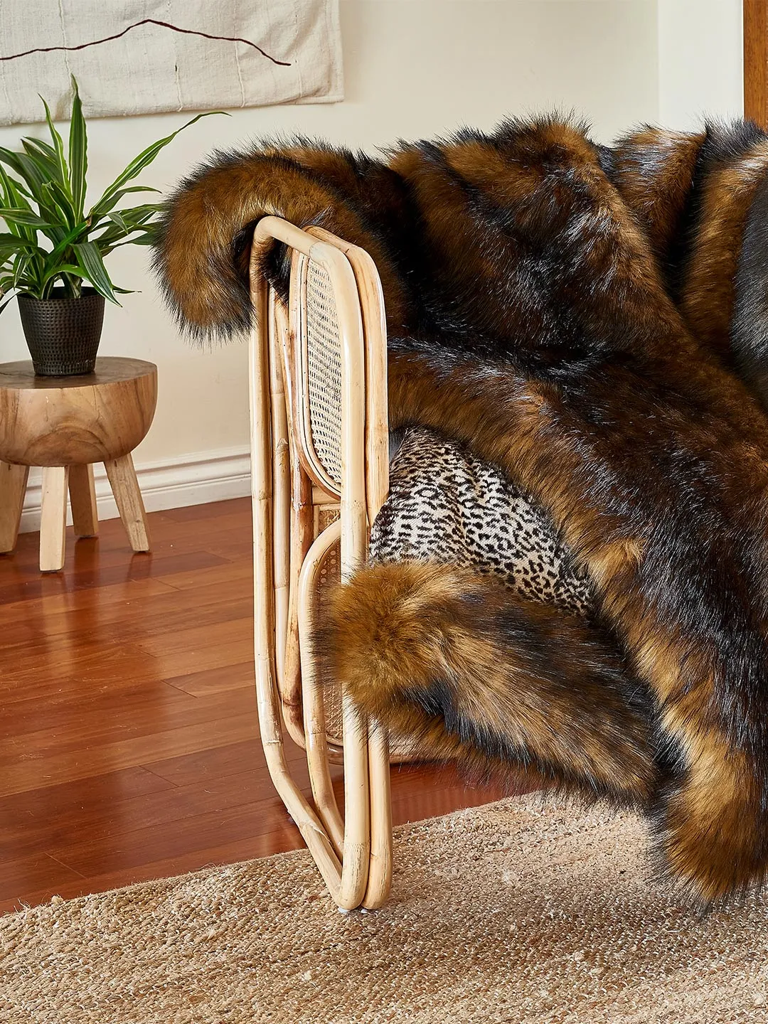 Kodiak Bear Faux Fur Throw