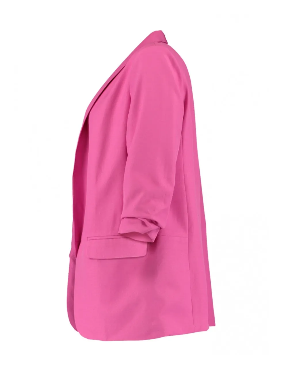 Malea Summer Pink Gathered Sleeve Blazer