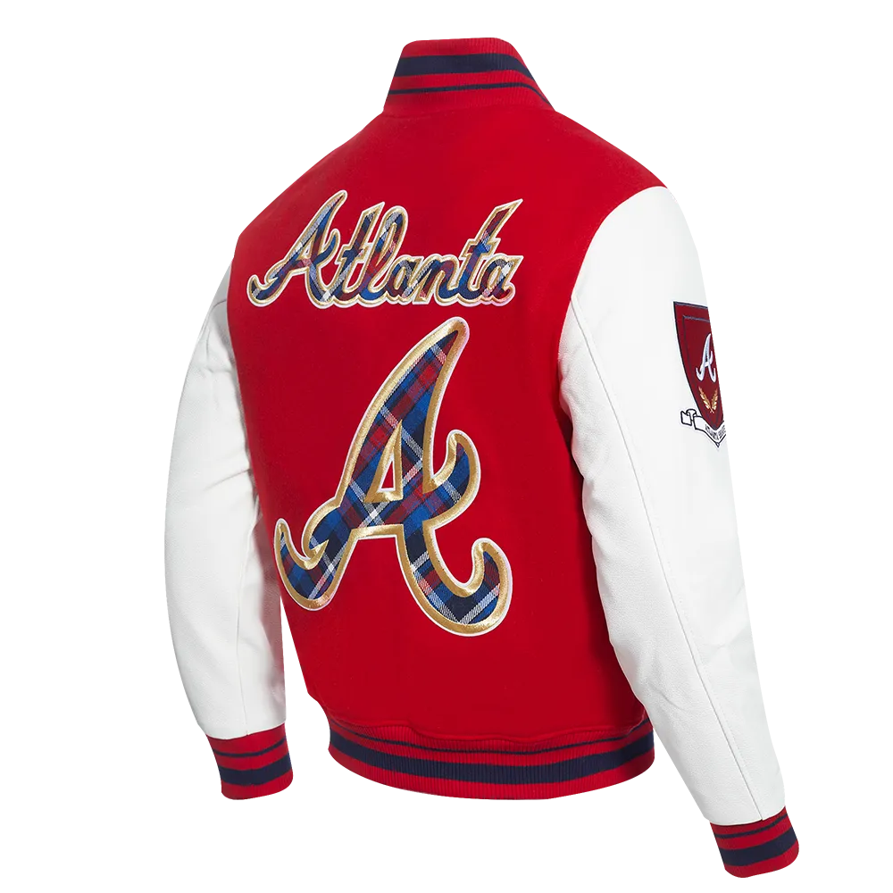 MLB ATLANTA BRAVES PRO PREP MEN'S WOOL VARSITY JACKET (RED/WHITE/MIDNIGHT NAVY)