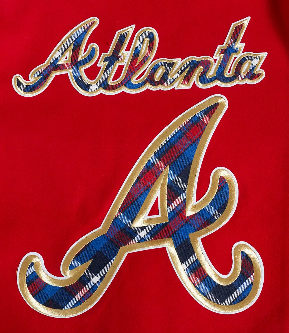 MLB ATLANTA BRAVES PRO PREP MEN'S WOOL VARSITY JACKET (RED/WHITE/MIDNIGHT NAVY)